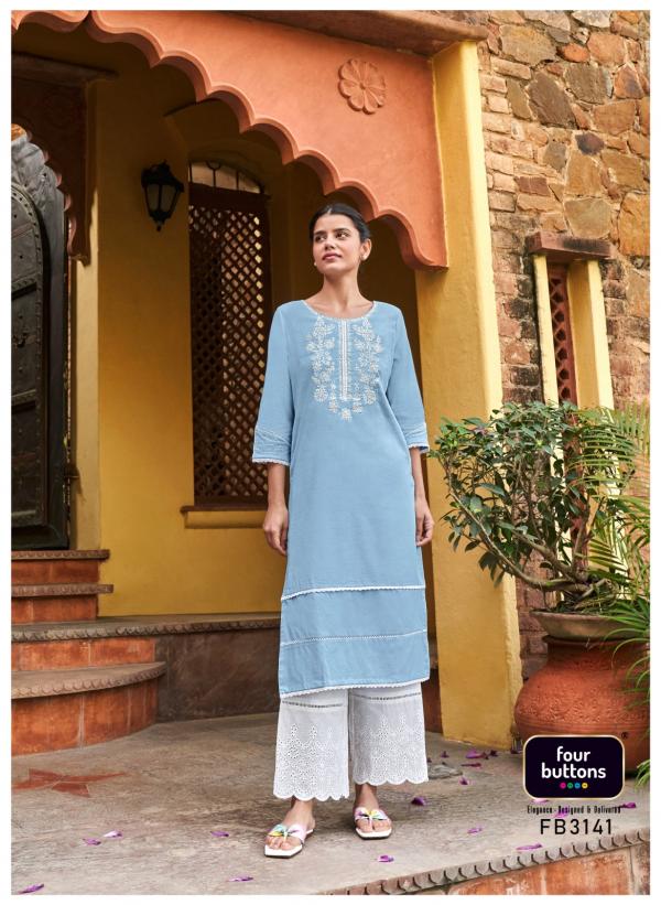 Four Buttons Banyan Tree 3 Fancy Kurti With Bottom Collection